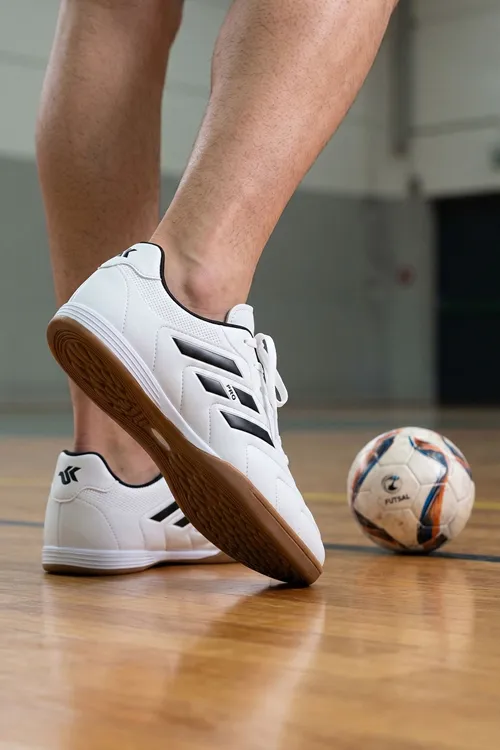 Beyaz Unisex Salon Futbol Futsal Ayakkabısı Kaymaz Kauçuk Spor Ayakkabı