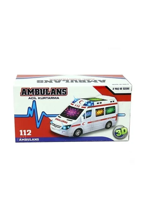 Oyuncak Büyük Boy Ambulans Pilli Sesli Işıklı Ambulans 112 Acil Araba