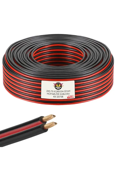 YILTECH Siyah Kordon 2x0.75mm 100 Metre Garantili Yüksek Kalite Cca Kablo Hoparlör Kablo Zayıf Akım
