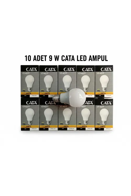 CT-4277 9w Led Ampul Beyaz 6500k 10'lu Paket AMPUL E27 UYUMLU