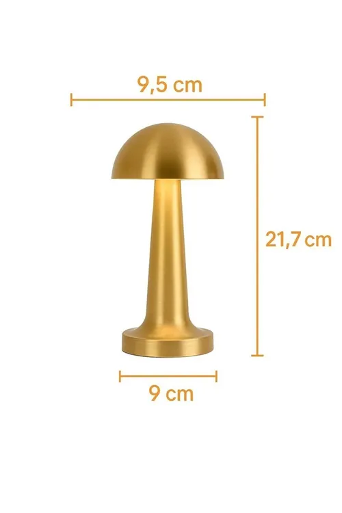 Mantar Masa Lambası Gold Şarjlı Dokunmatik 3 Renk Ayarlanabilir
