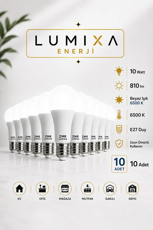 LUMIXA 10 WATT 810 LM BEYAZ RENK AMPUL 10 ADET