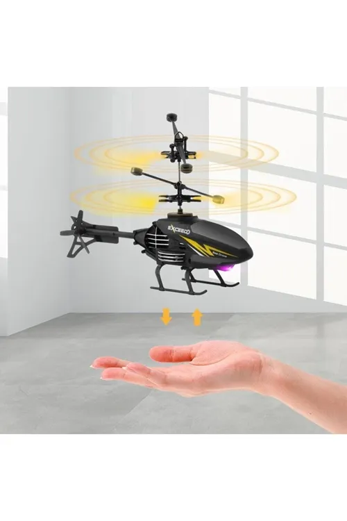 Lh-1804 El Sensörlü Usb Şarjlı Uçan Helikopter 20 Cm Karışık Renk( Sarı Yeşil Kırmızı)