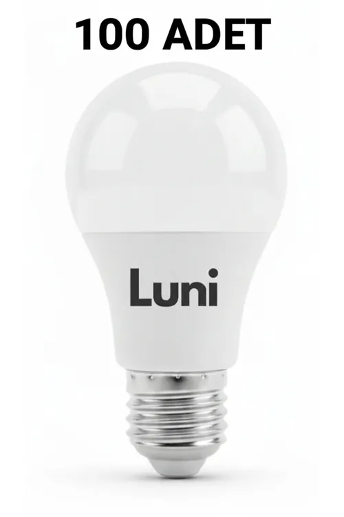100 ADET Tasarruflu Led Ampul Beyaz E27 9w Lamba