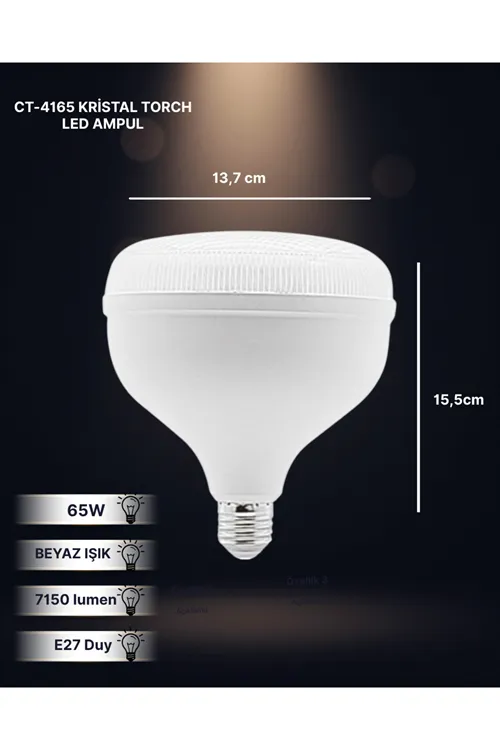 CT-4165 Kristal Led Torch Ampul 65w Beyaz