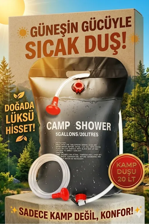 Kamp Duşu 20 LT Portatif Taşınabilir Kompakt Camp Shower 20 Litre Outdoor Duş Kamp Duş Piknik Duş