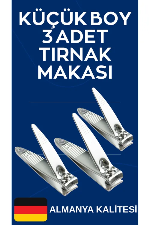 3 Adet Ultra Keskin Küçük Boy Tırnak Makası Seti - Nail Clipper Set
