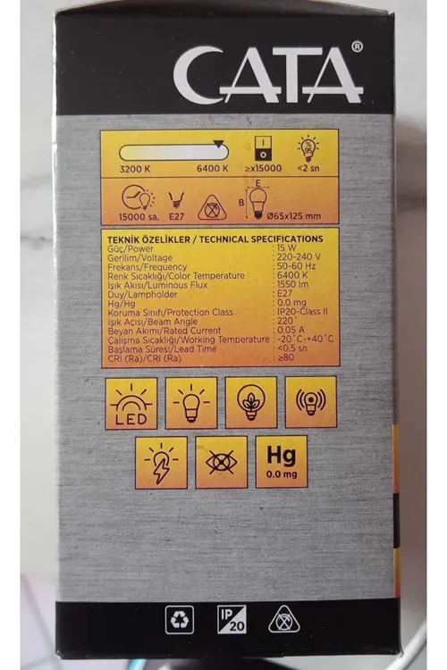 Ct-4274b 15w Led Ampül E27 6500k Beyaz Işık 1550 Lm (15W=100W)