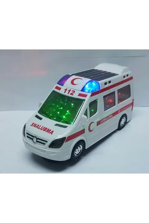 Oyuncak Yerde Kendi Gezen Ambulans Araba Sesli Işıklı