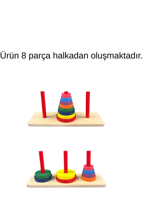 Ahşap Eğitici Hanoi Kuleleri