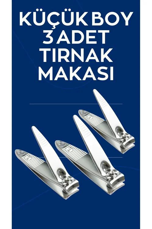 3 Adet Ultra Keskin Küçük Boy Tırnak Makası Seti - Nail Clipper Set