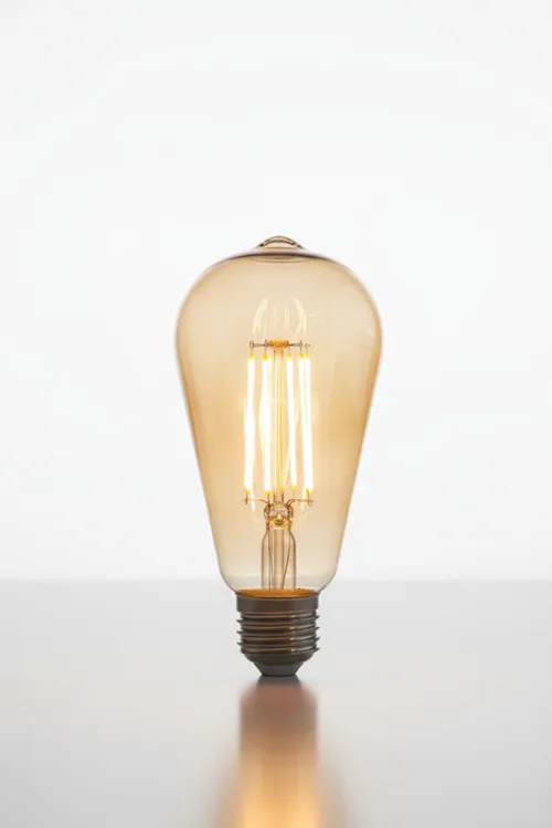 ST6 LED Filament Ampul 6W 2700K Amber Cam – Sarı Işık – 600 Lümen
