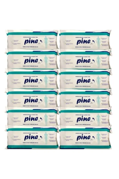 Alkolsüz Hasta Perine Ve Vücut Temizleme Havlusu 50 li X 12 Paket
