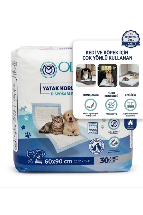 60x90 Cm Kedi Köpek Çiş Pedi 30'lu X 4 Paket (120 Adet)