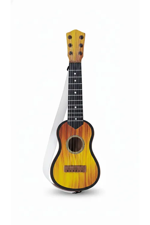 Klasik Kahverengi Oyuncak Ispanyol Gitar 6 Telli Akort Edilebilir 48 Cm