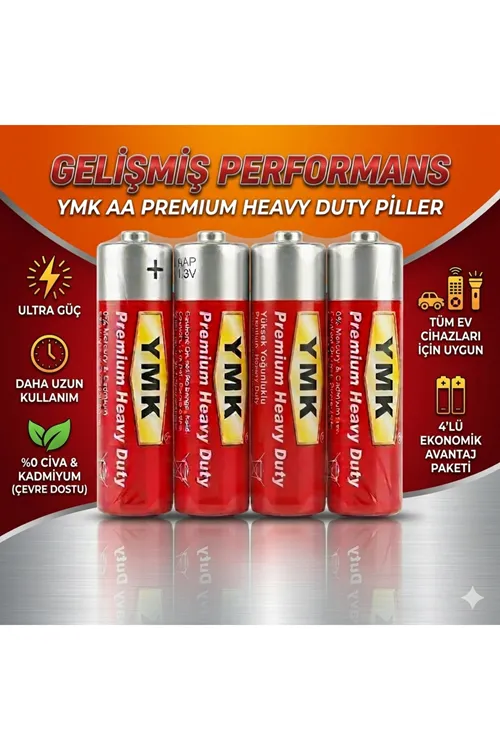 Alkalin AA Kalem Pil, 1,5V (Oyuncak - Mause - El Feneri ), 60'lı Paket YMK
