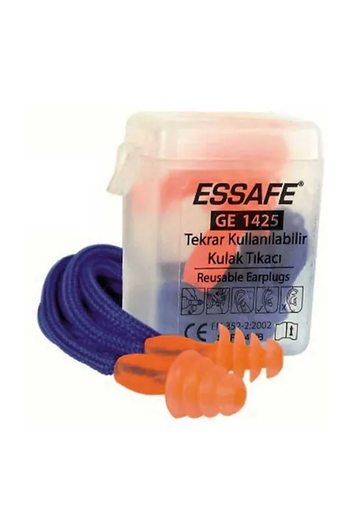 Silikon ve Tekstil İpli Kulak Tıkacı Essafe