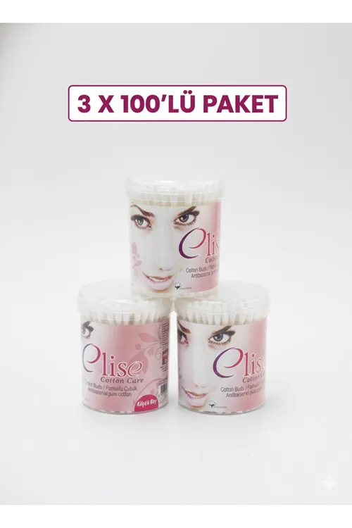 Kulak Temizleme Çubuğu 3 Paket 100'lü Aile Paketi