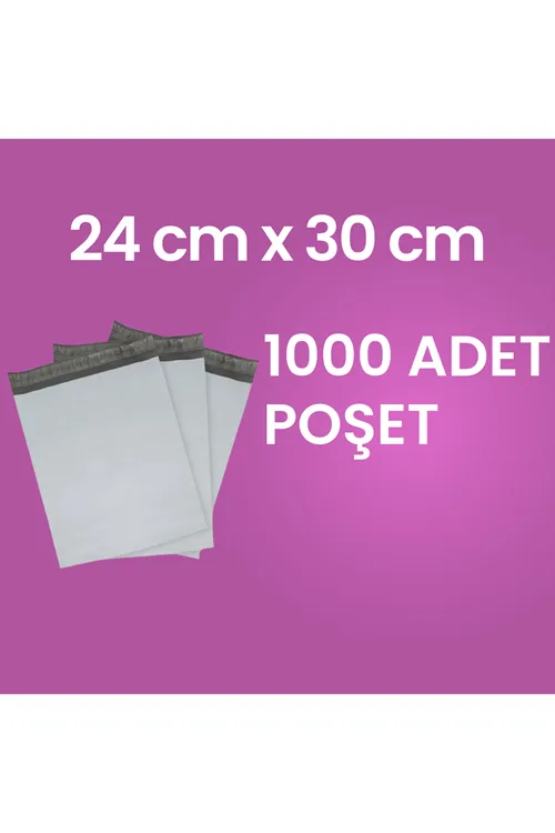 24 CM x 30 CM Cepsiz Kargo Poşeti (1000 Adet) Kargo Paketi Gri