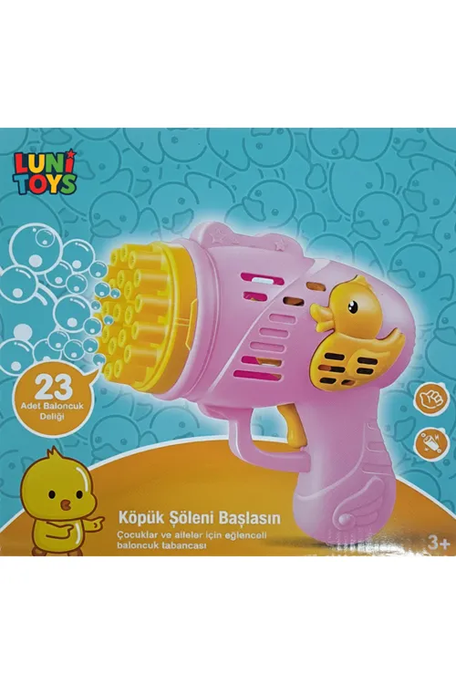 Köpük Atan Tabanca Oyuncağı Çok Delikli Pilli 23 Delikli Bubble Gun