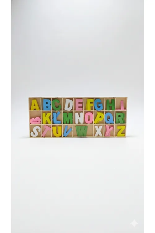 Ahşap Puzzle Alfabe Harfleri Öğrenme Eğitici Bul Tak- Yap Boz Oyuncak