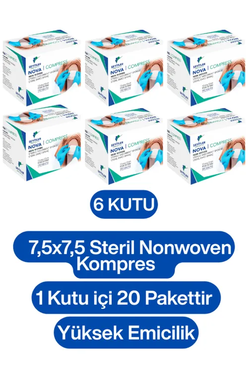 7,5x7,5 Steril Nonwoven Kompres 6 Kutu