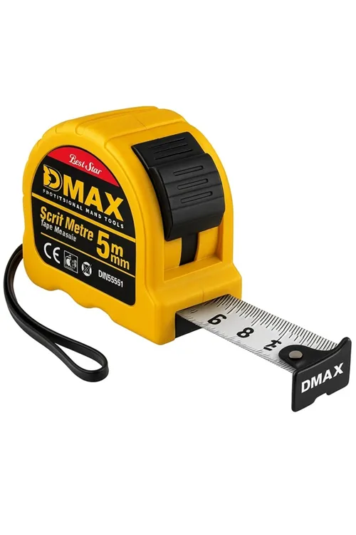 590E Şerit Metre 5 Mt X 19 Mm Sarı Siyah Renk Kombinasyonlu Kaliteli
