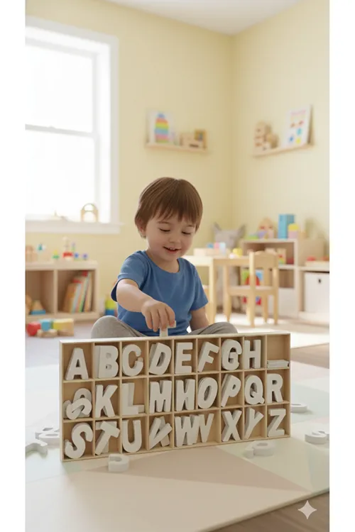 Ahşap Puzzle Alfabe Harfleri Öğrenme Eğitici Bul Tak- Yap Boz Oyuncak