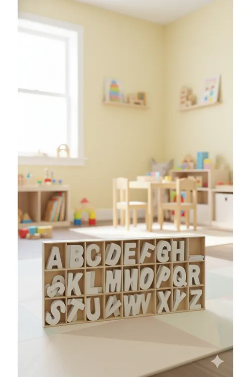 Ahşap Puzzle Alfabe Harfleri Öğrenme Eğitici Bul Tak- Yap Boz Oyuncak