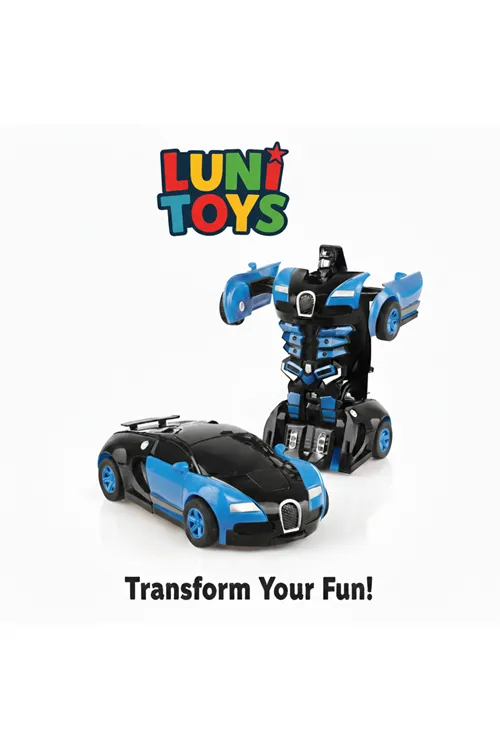 Transformer Robot Çek Bırak Kendinden Robota Dönüşen Bugatti Oyuncak Araba