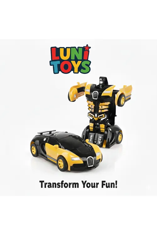 Transformer Robot Çek Bırak Kendinden Robota Dönüşen Bugatti Oyuncak Araba