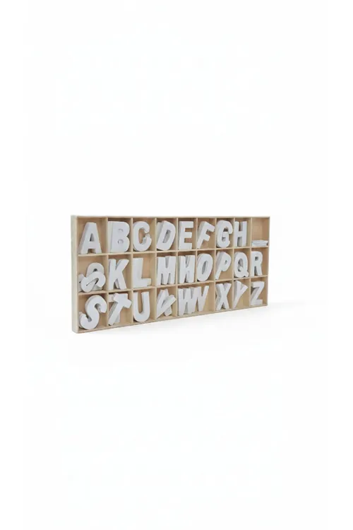 Ahşap Puzzle Alfabe Harfleri Öğrenme Eğitici Bul Tak- Yap Boz Oyuncak