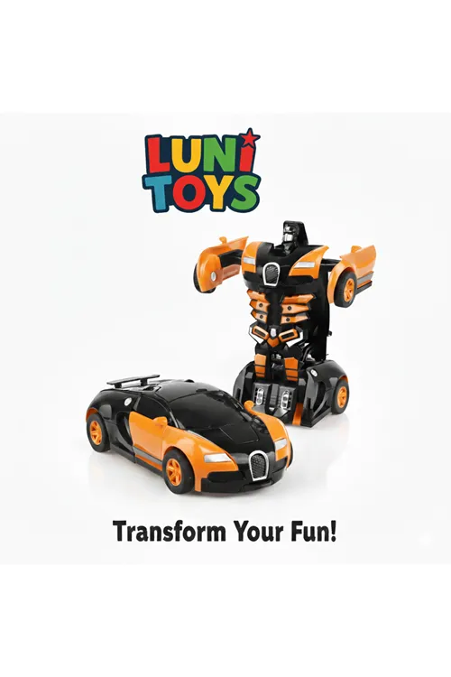 Transformer Robot Çek Bırak Kendinden Robota Dönüşen Bugatti Oyuncak Araba