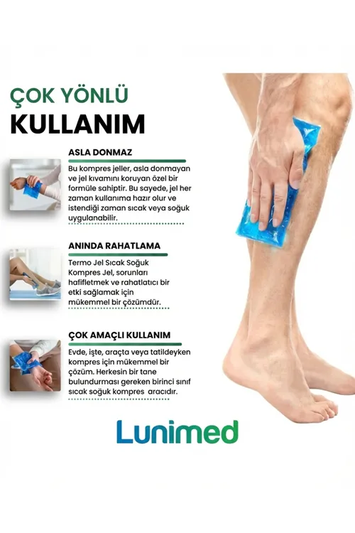 Termojel Jel Kompres Kılıflı 13x26 Cold Pack Sıcak Soğuk Termo Jel Buz Jel Termojel Seti