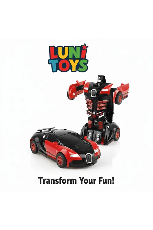 Transformer Robot Çek Bırak Kendinden Robota Dönüşen Bugatti Oyuncak Araba
