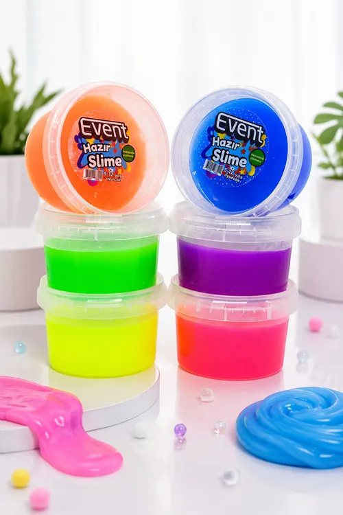 Event 6 Renk Neon Fosforlu Hazır Slime - Hazır Slaym Oyunu 6x170gr