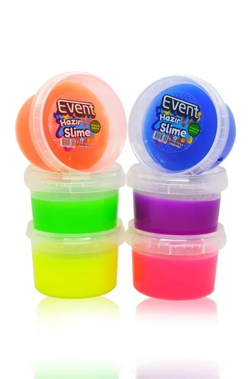 Event 6 Renk Neon Fosforlu Hazır Slime - Hazır Slaym Oyunu 6x170gr