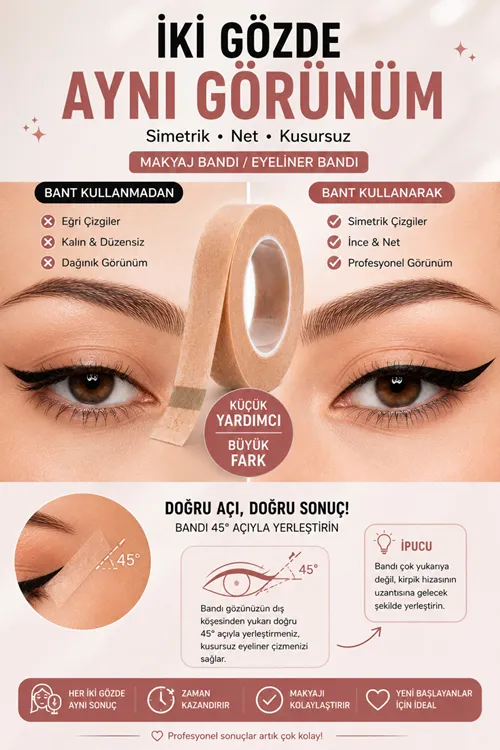 Makyaj Bandı Burun Cilt Yanak Parmak Bant Kapatıcı Fondöten Eyeliner Makyaj Ürünleri Kadın Bakım