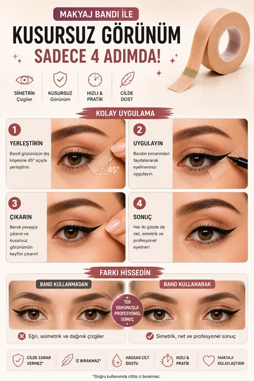 Makyaj Bandı Burun Cilt Yanak Parmak Bant Kapatıcı Fondöten Eyeliner Makyaj Ürünleri Kadın Bakım