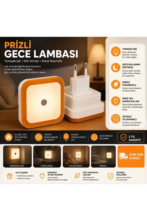 Led Gece Lamba Sarı Renk Ampul