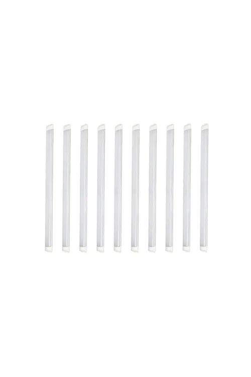 10'lu Paket 120 Cm 40 Watt Çift Sıra Ledli Led Bant Armatür 6500 Kelvin Beyaz Renk