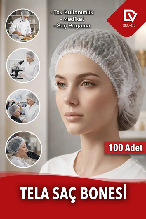 Saç Bonesi Bone Beyaz Tek Kullanımlık 100 Lü Paket Medikal Bone