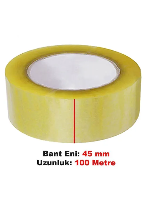 Şeffaf Koli Bandı 45 Mm X 100 Mt Yapışkanlı Kopmayan Bant Bandı Bantları
