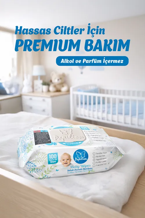 Baby Wipes Extra Kalın Islak Bebek Havlusu Kokusuz Hypoallergenic 12x100 1200 Yaprak Avantaj Paketi