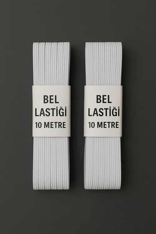 2 Adet Don Lastiği Esnek Beyaz Bel Lastiği Yassı Lastik Paça 20 Metre