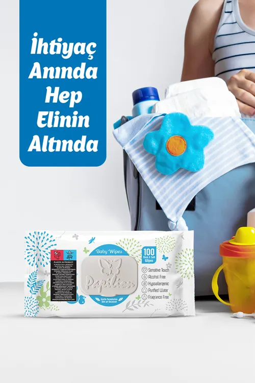 Baby Wipes Extra Kalın Islak Bebek Havlusu Kokusuz Hypoallergenic 12x100 1200 Yaprak Avantaj Paketi