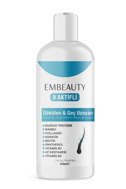 9 Aktifli Saç Dökülmesine Karşı Hızlı Saç Uzatan & Onarıcı Dolgunlaştırıcı Besleyici Şampuan 400 ML