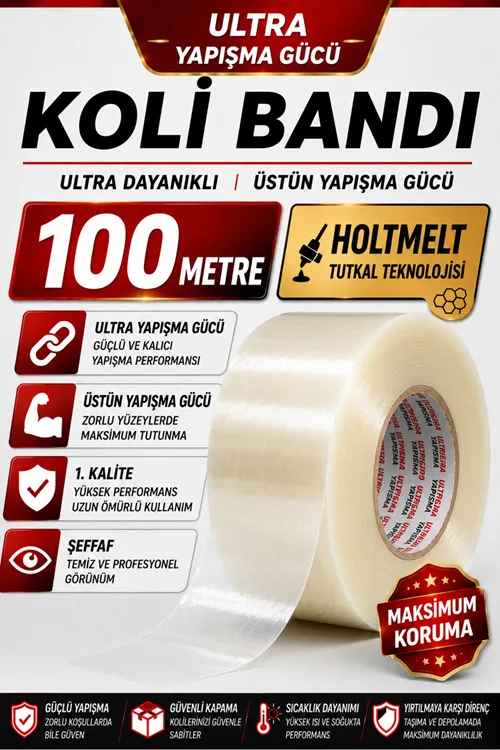 TAM 100 METRE 45x100 Koli Bandı Şeffaf A Kalite Bant