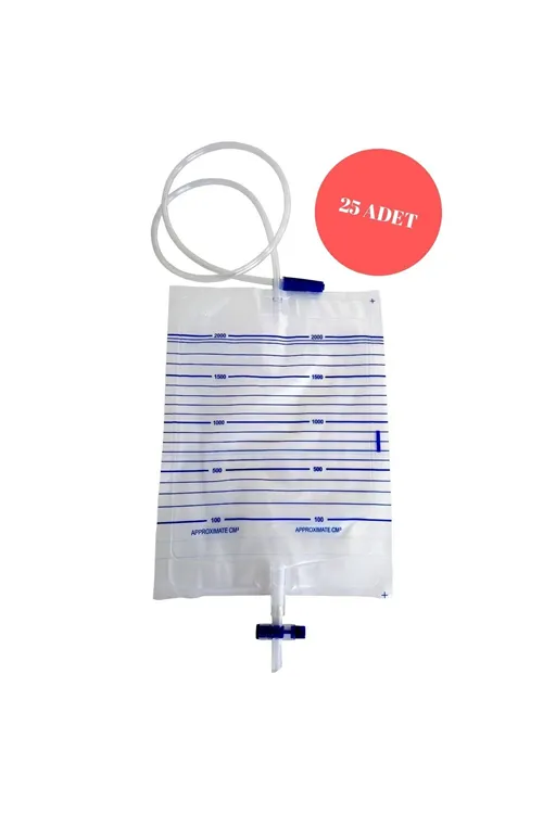 T Musluklu İdrar Torbası 2000 ml 25 Adet