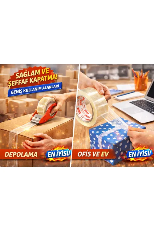 TAM 100 METRE 45x100 Koli Bandı Şeffaf A Kalite Bant